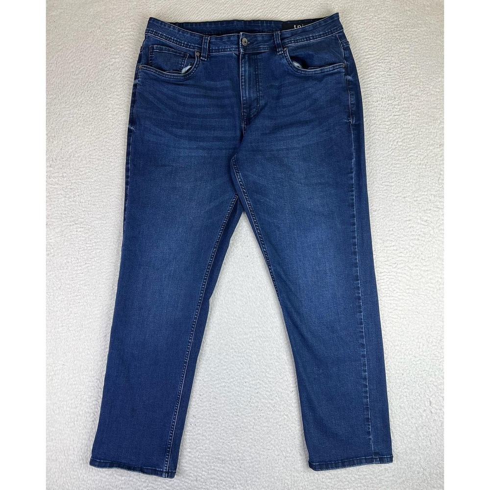 The Perfect Jean NYC Athletic Fit Jeans Mens 36x30 Blue Tapered Stretch TPJ